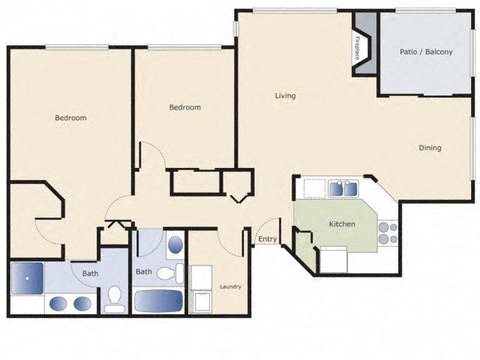 Keelers Corner Apartments Birch C Floor Plan Keelers Corner Apartments Birch C Floor Plan
